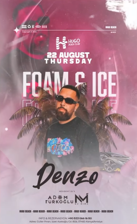 August 22 at Hugo Beach Club DJ Denzo
