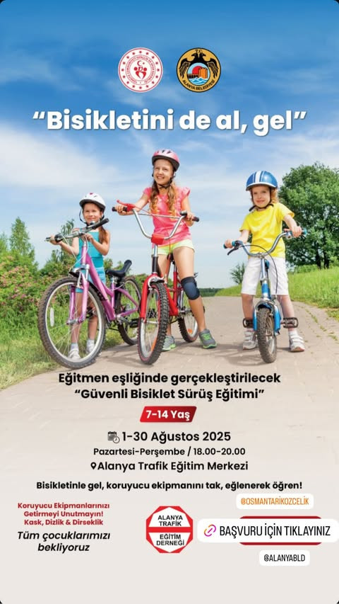 Safe Bicycle Riding Training for Kids Aged 7-14 in Alanya!