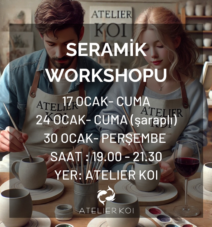 Ceramic Workshop on January 17th, 24th, and 30th at Ateiler Koi