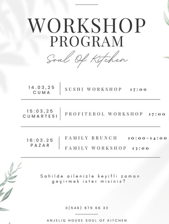March 14th Sushi Workshop at Soul of Kitchen