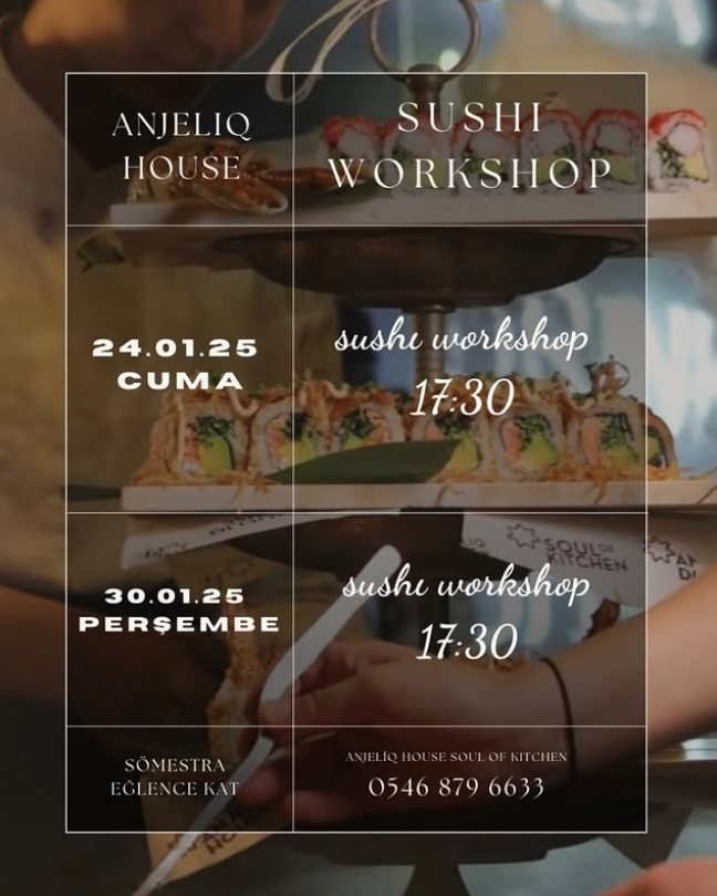 January 24th, January 30th Sushi Workshop at Soul of Kitchen