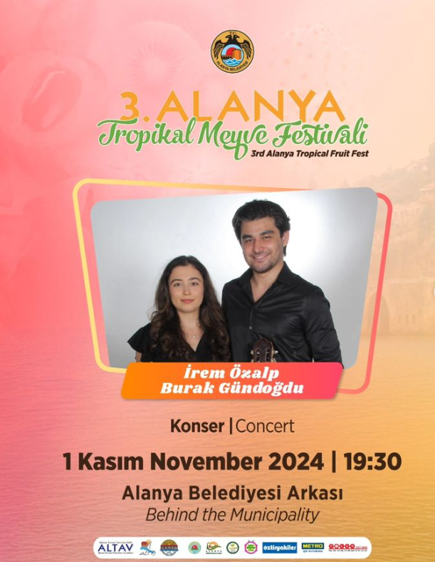 1 Kasım Alanya Belediyesi Arkası Tropikal Meyve Festivali konseri