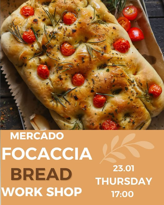 January 23 Focaccia Cooking Workshop at Mercado Anjeliq