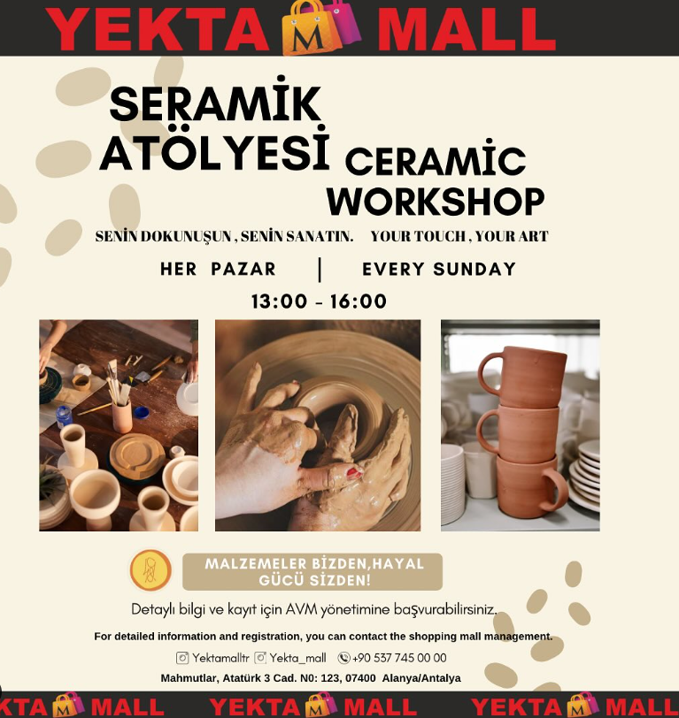 Ceramics Workshop at Yekta Mall every Sunday