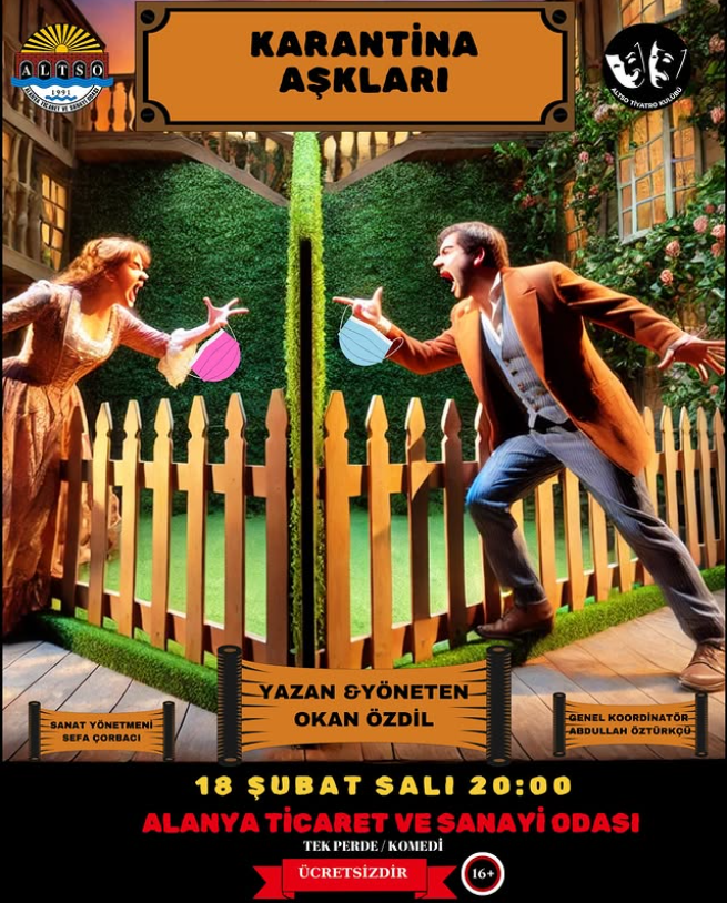 February 18 "Quarantine Loves" theater play at Alanya Chamber of Commerce and Industry