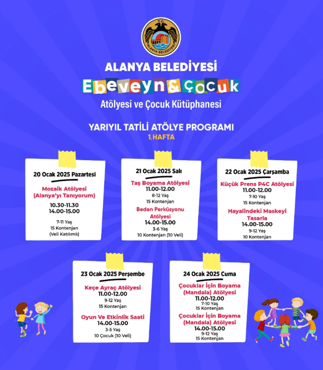 20-24 Ocak Yarıyıl Tatili Atöyle Programı 1 Hafta