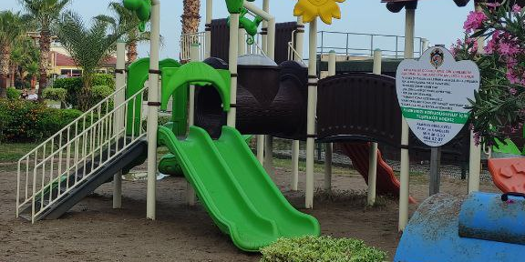 Walking area with playgrounds