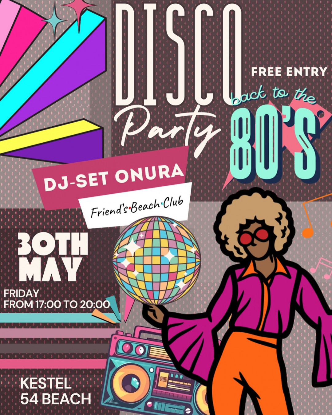 80s Beach Disco at Friends Beach Club – Music, Dance & Summer Vibes!